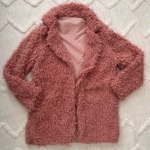 Pink teddy coat
